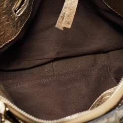 Pre Owned Chloe Metallic Gold Textured Leather Heloise Satchel