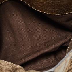 Pre Owned Chloe Metallic Gold Textured Leather Heloise Satchel