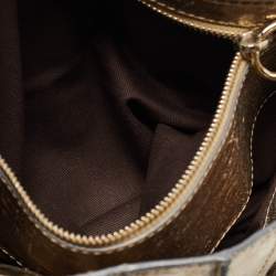 Pre Owned Chloe Metallic Gold Textured Leather Heloise Satchel