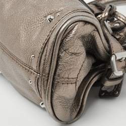 Pre Owned Chloe Metallic Grey Leather Mini Paddington Satchel