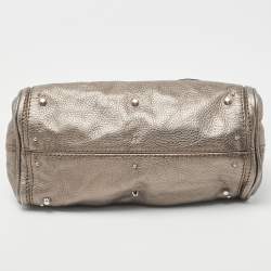 Pre Owned Chloe Metallic Grey Leather Mini Paddington Satchel
