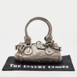 Pre Owned Chloe Metallic Grey Leather Mini Paddington Satchel