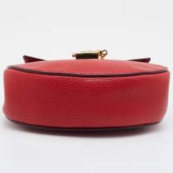 Chloe Red Leather Small Drew Chain Crossbody Bag