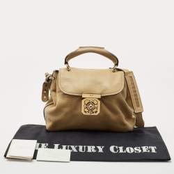 Pre Owned Chloe Olive Green Leather Elsie Top Handle Bag
