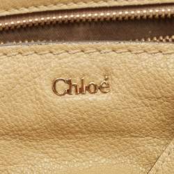 Pre Owned Chloe Olive Green Leather Elsie Top Handle Bag