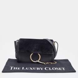 Pre Owned حقيبة كتف كلوي فايه سويدي وجلد بني صغيرة