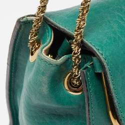 Pre Owned Chloe Green Leather Medium Sally Flap Shoulder Bag