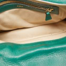 Pre Owned Chloe Green Leather Medium Sally Flap Shoulder Bag