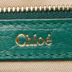 Pre Owned Chloe Green Leather Medium Sally Flap Shoulder Bag