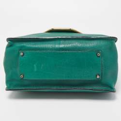 Pre Owned Chloe Green Leather Medium Sally Flap Shoulder Bag