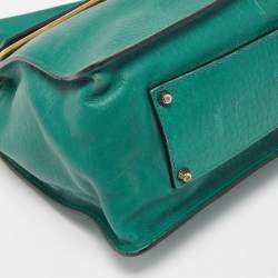 Pre Owned Chloe Green Leather Medium Sally Flap Shoulder Bag