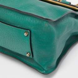 Pre Owned Chloe Green Leather Medium Sally Flap Shoulder Bag