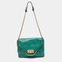 Chloe Green Leather Small Nile Bracelet Minaudiere Crossbody Bag