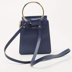 مملوكة مسبقًا Chloe Blue Leather and Suede Mini Faye Crossbody Bag