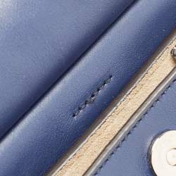 مملوكة مسبقًا Chloe Blue Leather and Suede Mini Faye Crossbody Bag