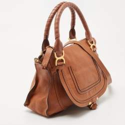 Pre Owned Chloe Brown Leather Medium Marcie Top Handle Bag