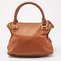 Pre Owned Chloe Brown Leather Medium Marcie Top Handle Bag
