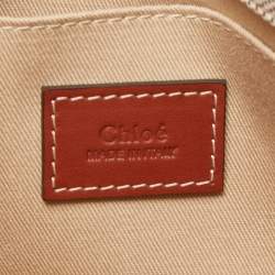 Chloe Brown/Beige Canvas and Leather Small Woody Tote