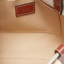 Chloe Brown/Beige Canvas and Leather Small Woody Tote