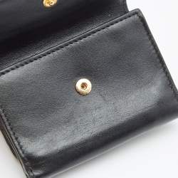 Chloe Black Leather Small C Trifold Wallet