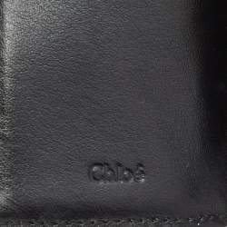 Chloe Black Leather Small C Trifold Wallet