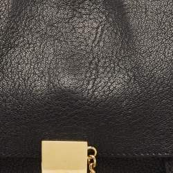 Chloe Black Grained Leather Drew Fold Over Clutch