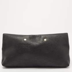 Chloe Black Grained Leather Drew Fold Over Clutch