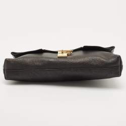 Chloe Black Grained Leather Drew Fold Over Clutch
