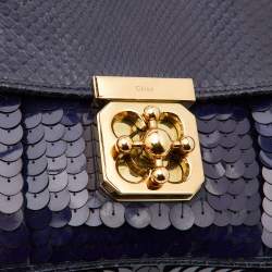 مملوكة مسبقًا حقيبة كتف كلوي إلسي جلد بنفسجي صغيرة 