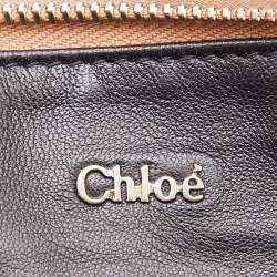 Pre Owned Chloe Metallic Beige Shimmering Leather Elsie Clutch