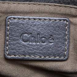 Pre Owned Chloe Two Tone Green Python and Leather Large Marcie Satchel