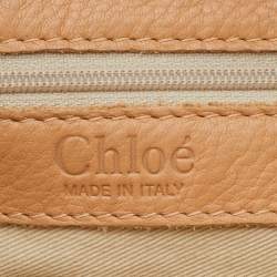 Pre Owned Chloe Gold/Beige Python and Leather Silverado Satchel