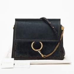 مملوكة مسبقًا حقيبة كتف كلوي فاي متوسطة سويدي وجلد بيج