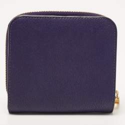 Pre Owned Chloe Purple Leather Drew Compact Wallet