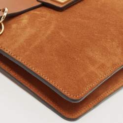 Chloe Brown Leather and Suede  Small Jane Tassel Shoulder Bag