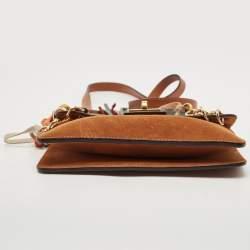 Chloe Brown Leather and Suede  Small Jane Tassel Shoulder Bag