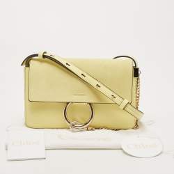 Chloe Yellow Leather and Suede Small Faye Shoulder Bag
