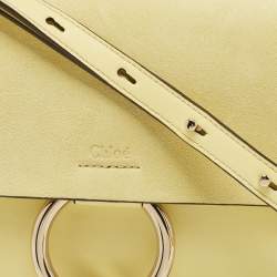 Chloe Yellow Leather and Suede Small Faye Shoulder Bag