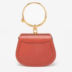 Pre Owned Chloe Brick Brown Leather Small Nile Bracelet Crossbody Bag