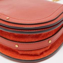 Pre Owned Chloe Brick Brown Leather Small Nile Bracelet Crossbody Bag