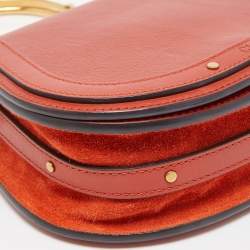 Pre Owned Chloe Brick Brown Leather Small Nile Bracelet Crossbody Bag