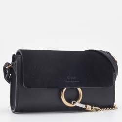 Pre Owned حقيبة كروس كلوي ميني فاي جلد أسود وسويدي