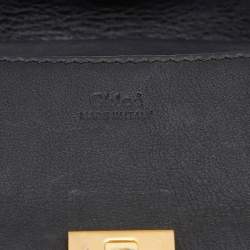 Chloe Black Leather Small Crystals Embellished Drew Shoulder Bag