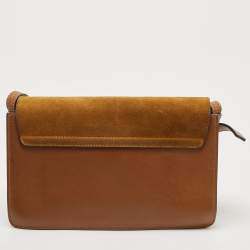 مملوكة مسبقًا Chloe Brown/Tan Leather and Suede Small Faye Shoulder Bag