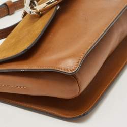مملوكة مسبقًا Chloe Brown/Tan Leather and Suede Small Faye Shoulder Bag