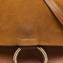 مملوكة مسبقًا Chloe Brown/Tan Leather and Suede Small Faye Shoulder Bag