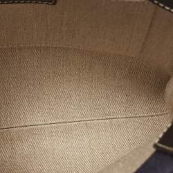 Chloe Navy Blue/Black Canvas and Leather Small Woody Tote