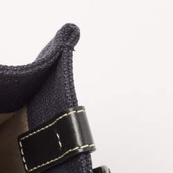 Chloe Navy Blue/Black Canvas and Leather Small Woody Tote