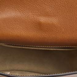 Pre Owned Chloe Brown Leather and Suede Small Nile Bracelet Crossbody Bag