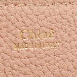 Pre Owned Chloe Light Peach Leather Medium Drew Shoulder Bag